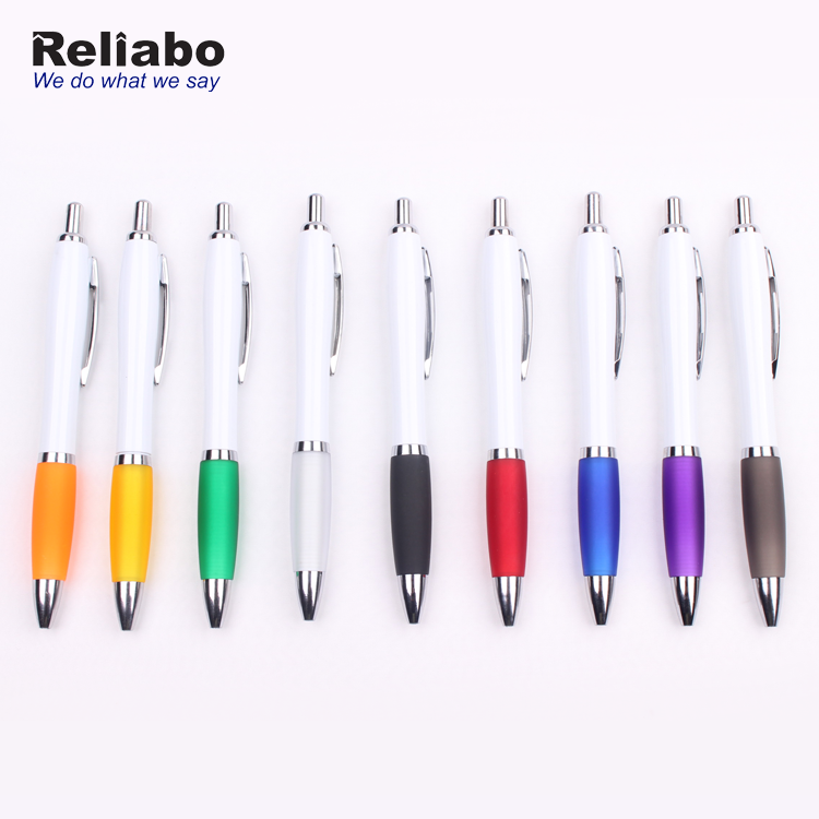 Hot Selling Plastic ball pen with rubberized grip